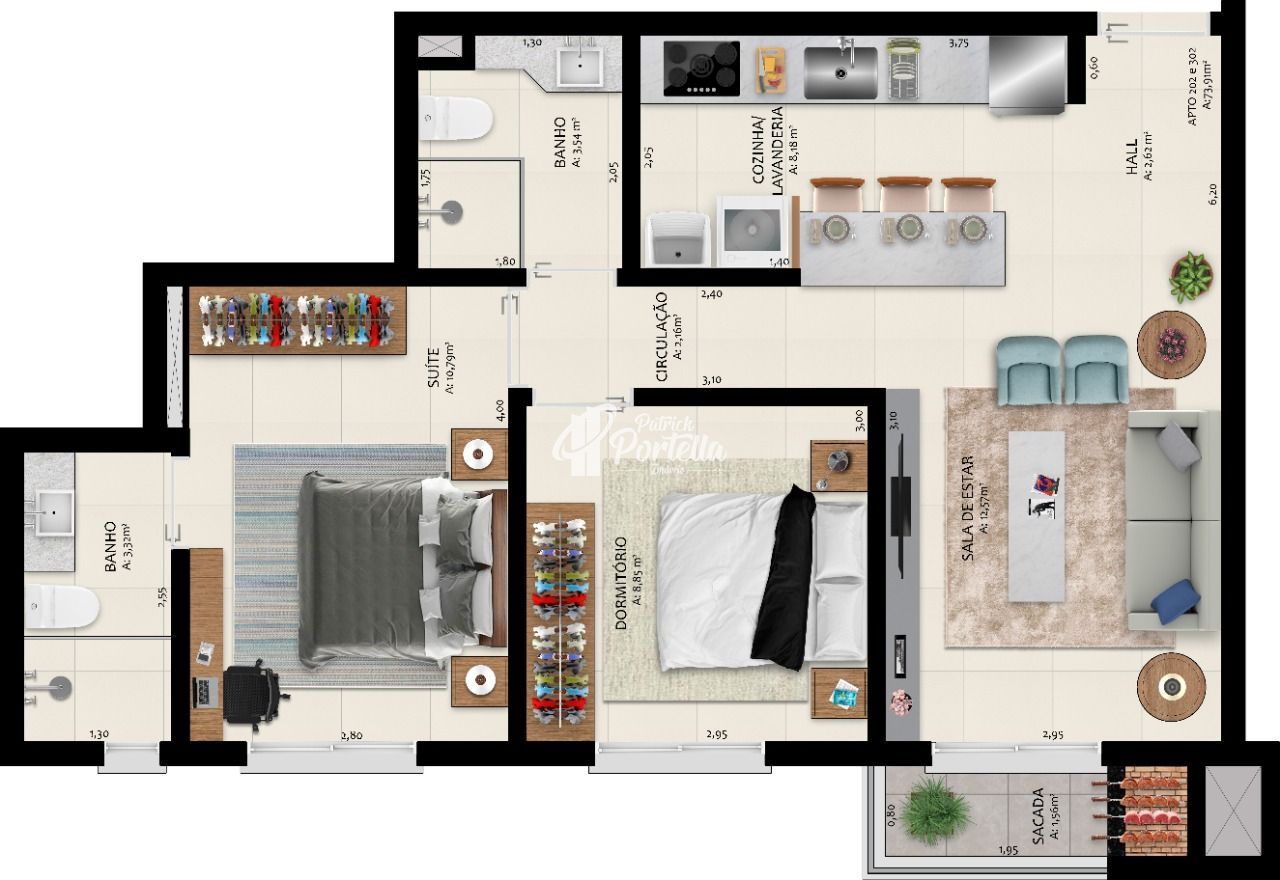 Apartamento à venda com 2 quartos, 62m² - Foto 12