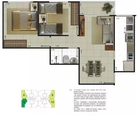 Apartamento à venda com 2 quartos, 52m² - Foto 4