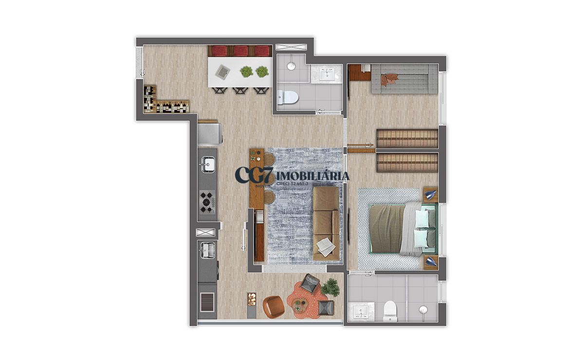 Apartamento à venda com 2 quartos, 57m² - Foto 6