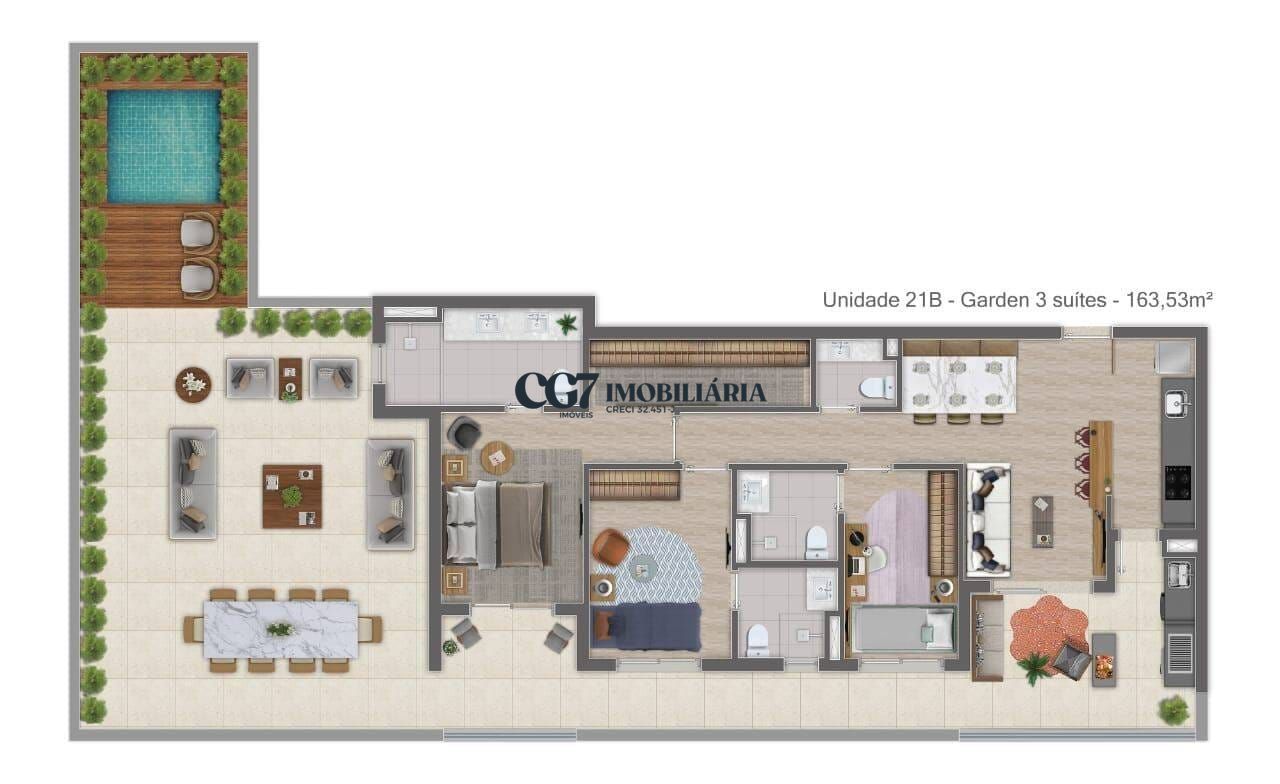 Apartamento à venda com 3 quartos, 163m² - Foto 1