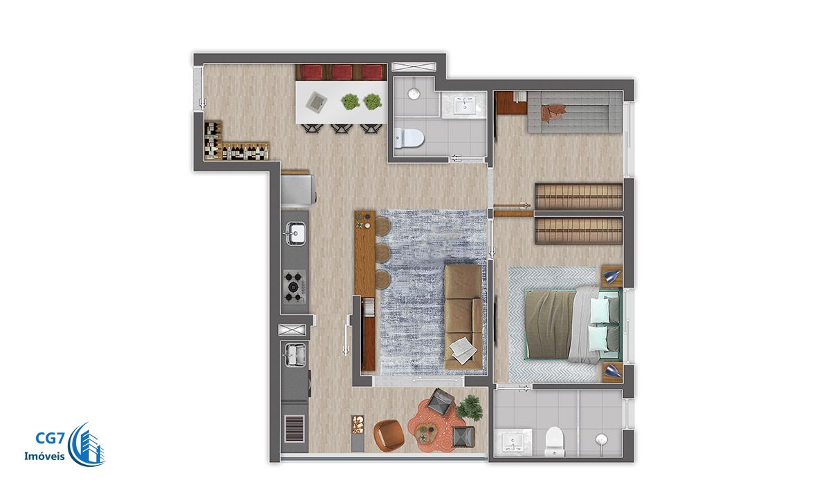 Apartamento à venda com 2 quartos, 57m² - Foto 6