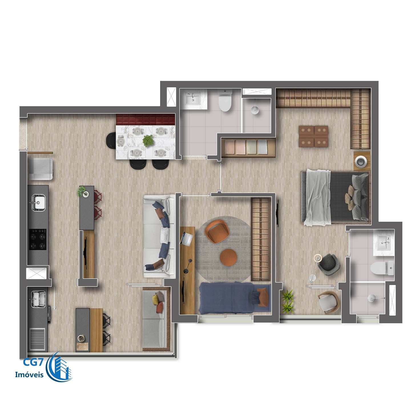 Apartamento à venda com 2 quartos, 64m² - Foto 1