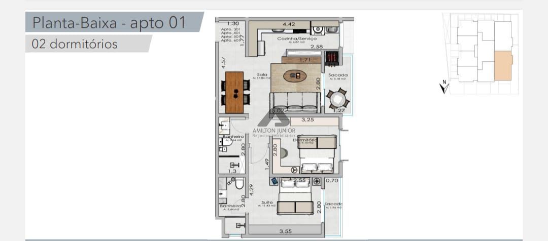 Apartamento à venda com 1 quarto, 67m² - Foto 6