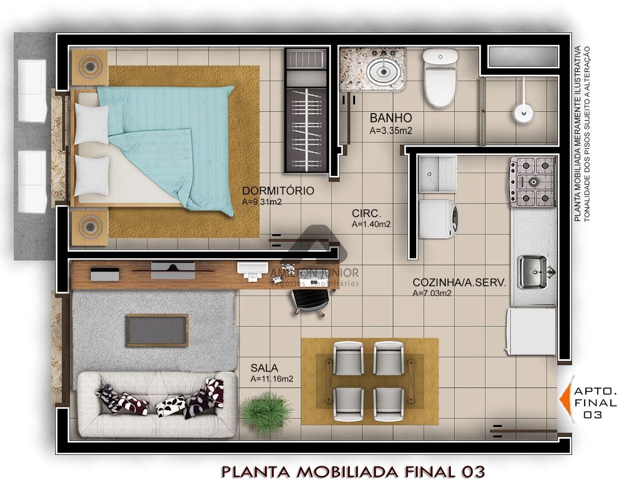 Apartamento à venda com 1 quarto, 37m² - Foto 2