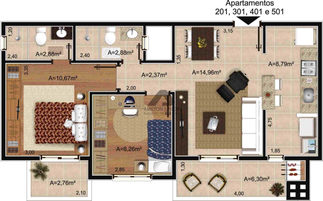 Apartamento à venda com 2 quartos, 71m² - Foto 8