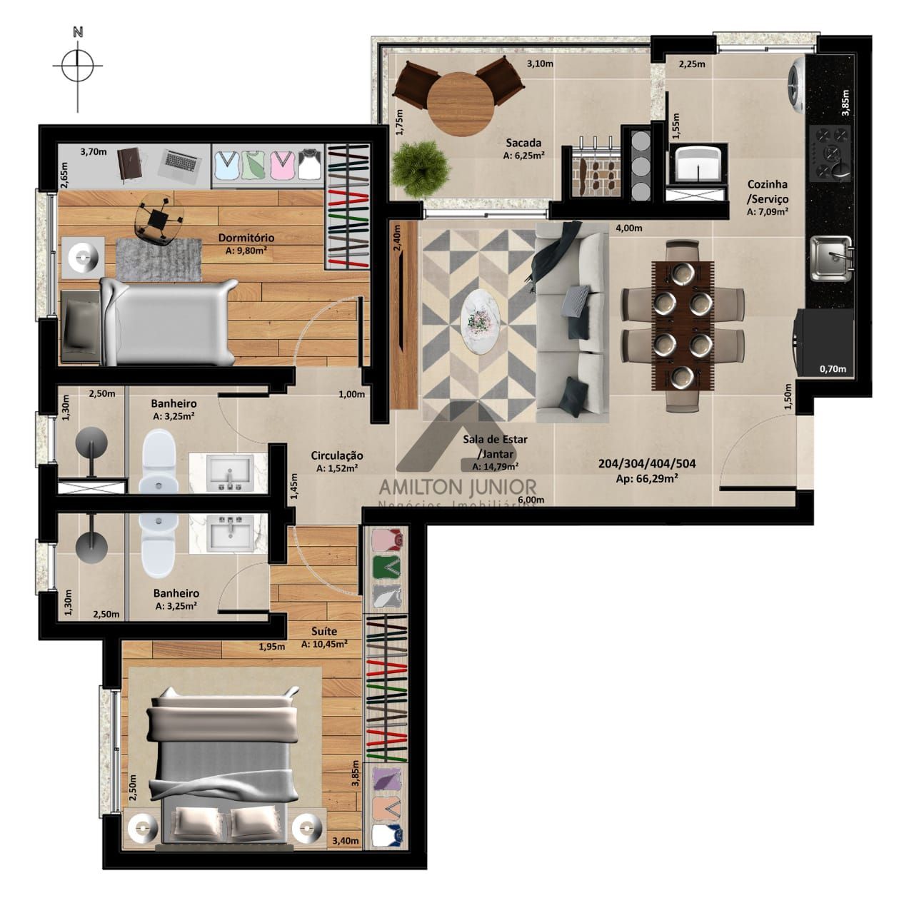 Apartamento à venda com 2 quartos, 66m² - Foto 5