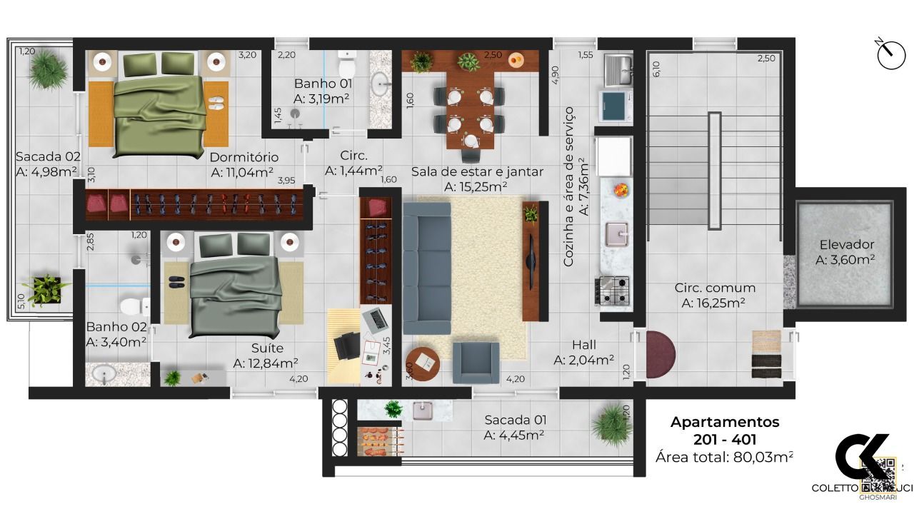 Apartamento à venda com 2 quartos, 80m² - Foto 13