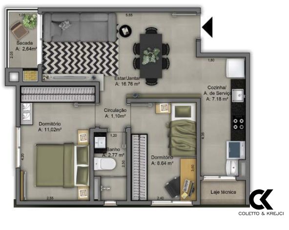 Apartamento, 2 quartos, 62 m² - Foto 9