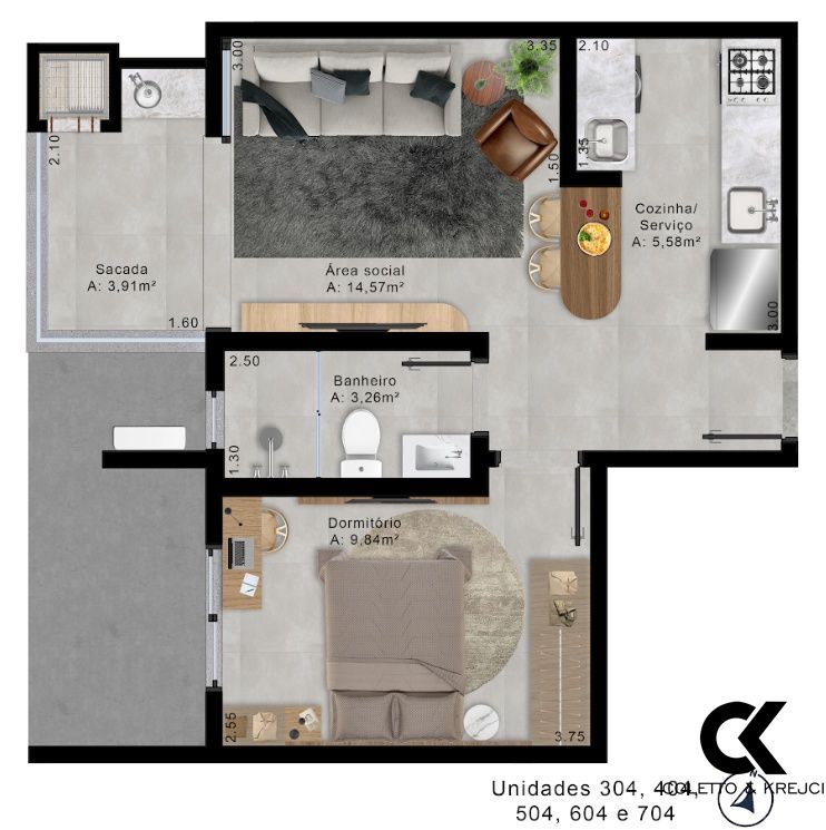 Apartamento, 2 quartos, 68 m² - Foto 9