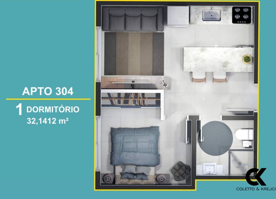 Apartamento, 1 quarto, 32 m² - Foto 8