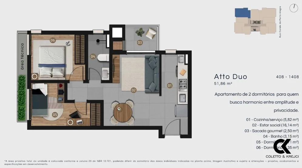 Apartamento, 2 quartos, 51 m² - Foto 13