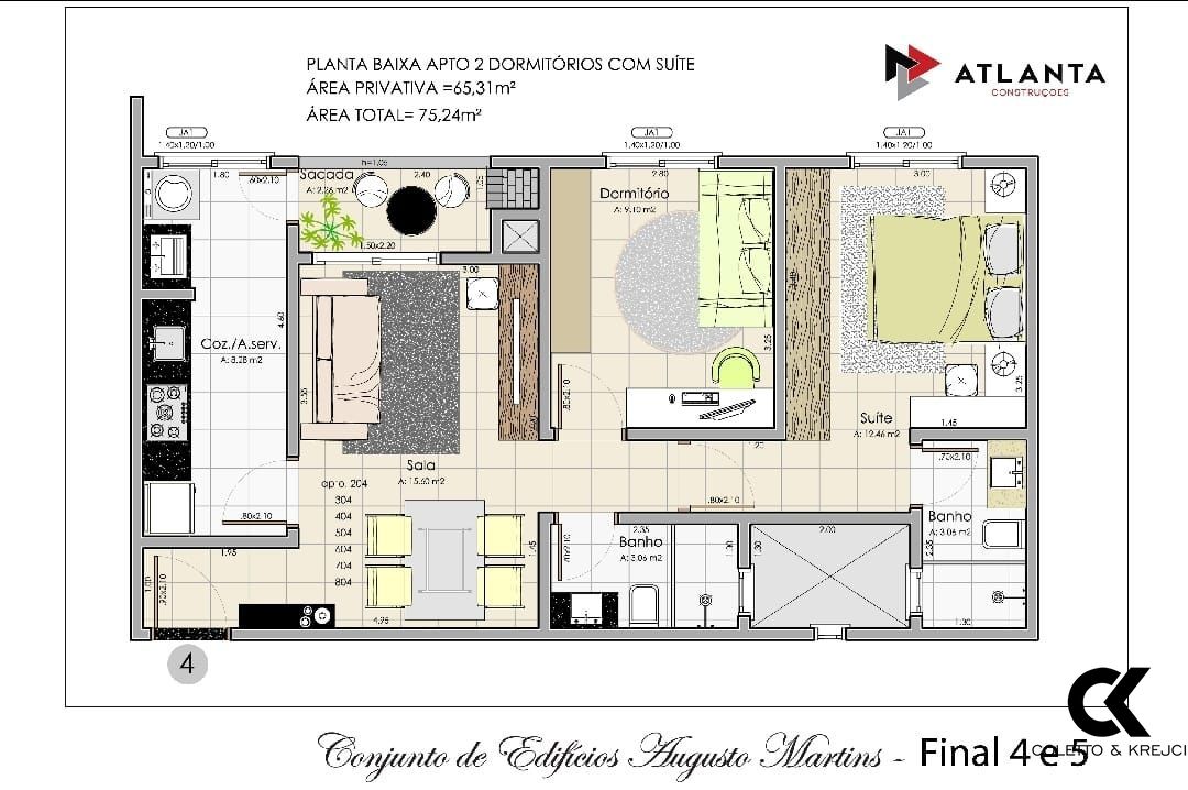Apartamento, 2 quartos, 57 m² - Foto 3