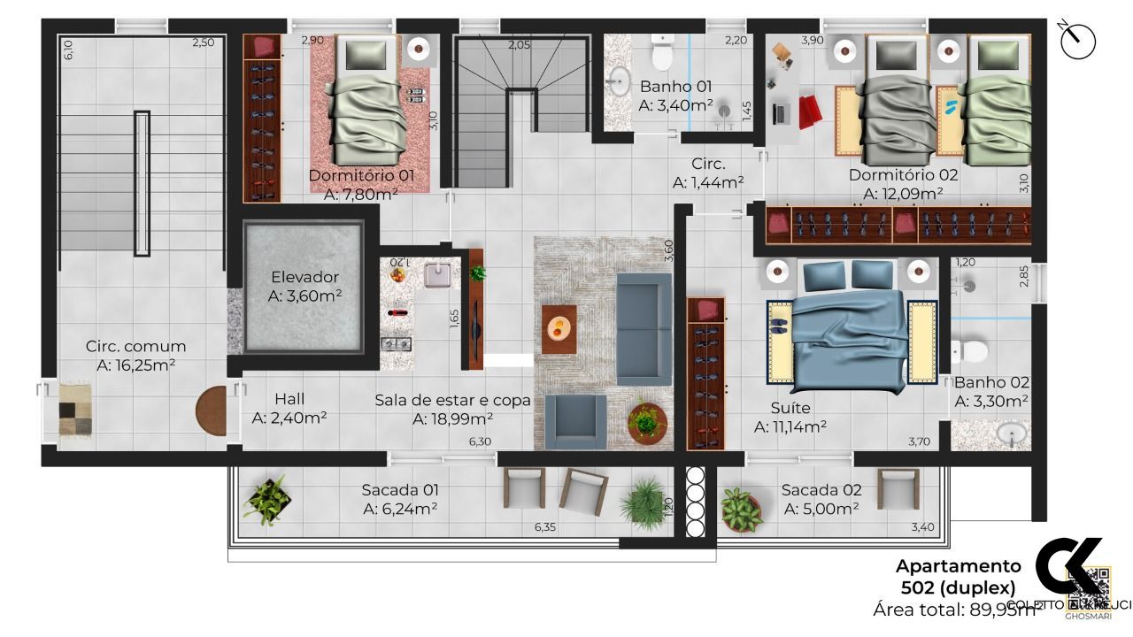 Cobertura à venda com 3 quartos, 139m² - Foto 3