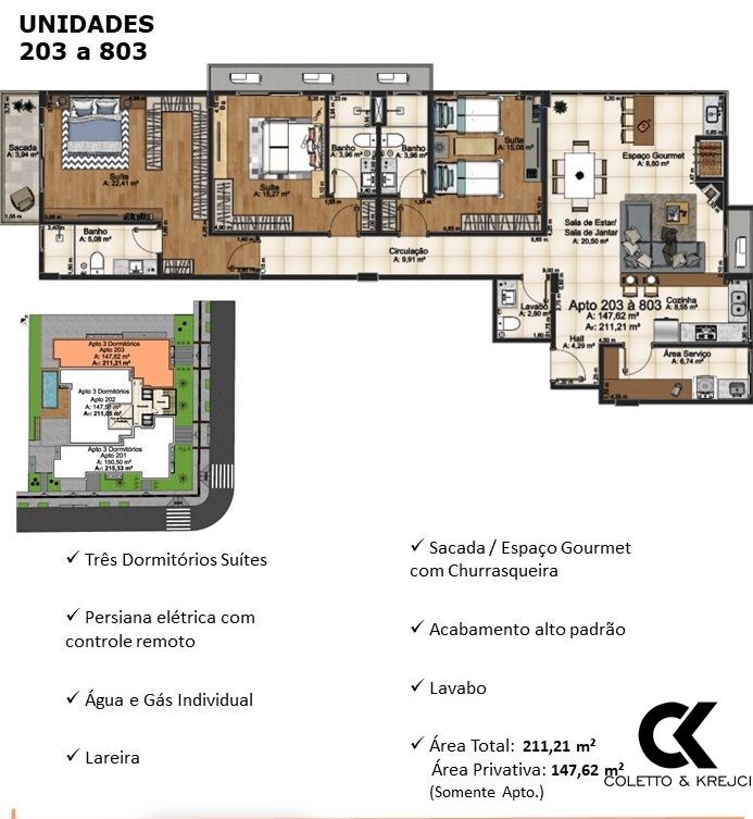 Apartamento, 3 quartos, 147 m² - Foto 3