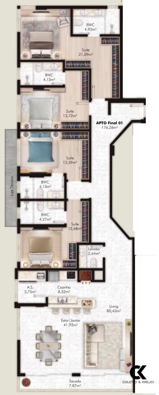 Apartamento, 4 quartos, 176 m² - Foto 23