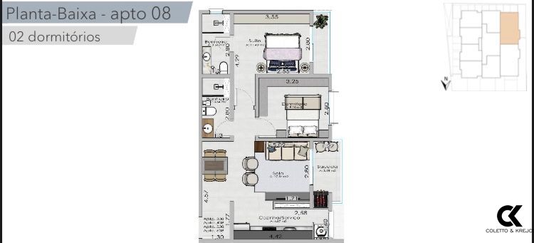 Apartamento à venda com 2 quartos, 67m² - Foto 5