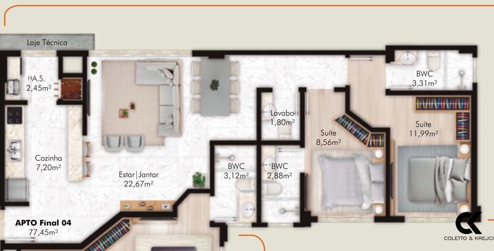 Apartamento à venda com 2 quartos, 77m² - Foto 23