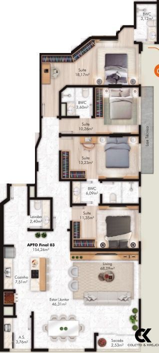 Apartamento à venda com 4 quartos, 154m² - Foto 23