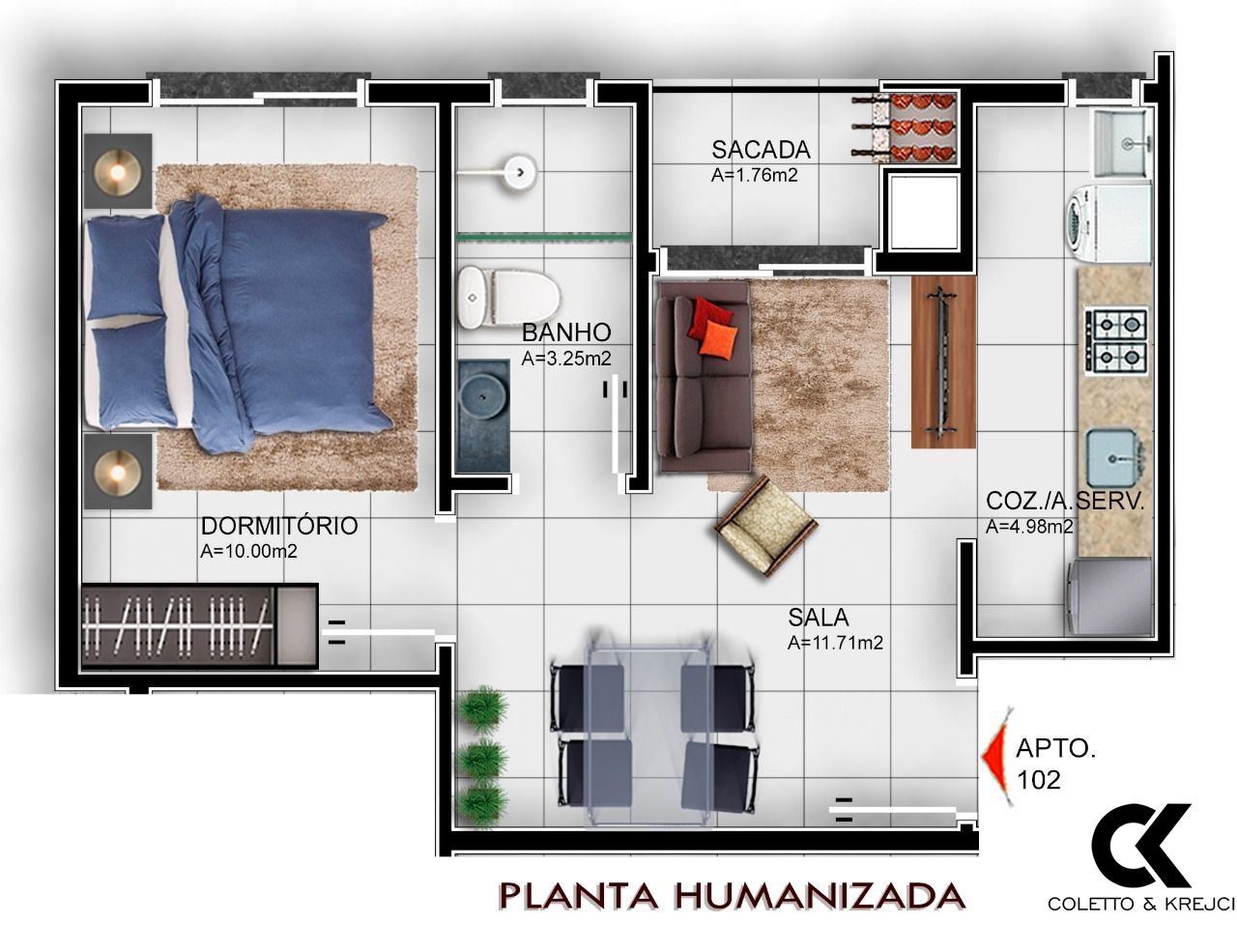 Apartamento à venda com 1 quarto, 38m² - Foto 3