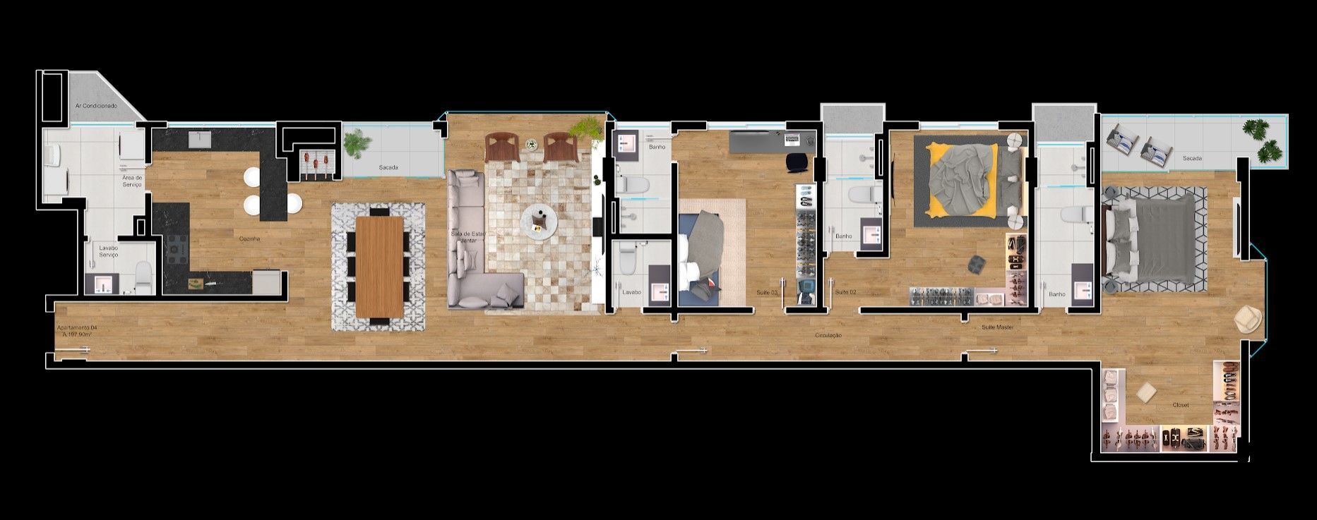 Apartamento à venda com 3 quartos, 197m² - Foto 3