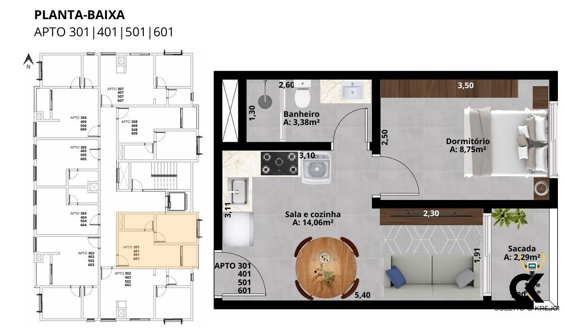 Apartamento, 1 quarto, 32 m² - Foto 5