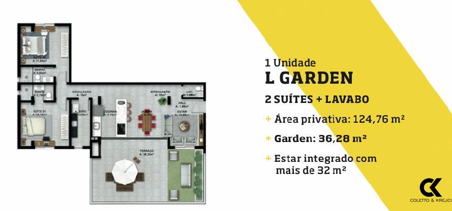 Apartamento à venda com 2 quartos, 124m² - Foto 4