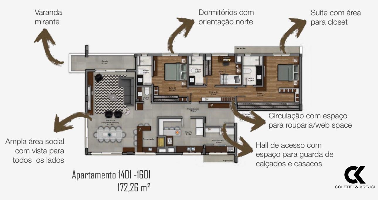 Apartamento, 3 quartos, 172 m² - Foto 12