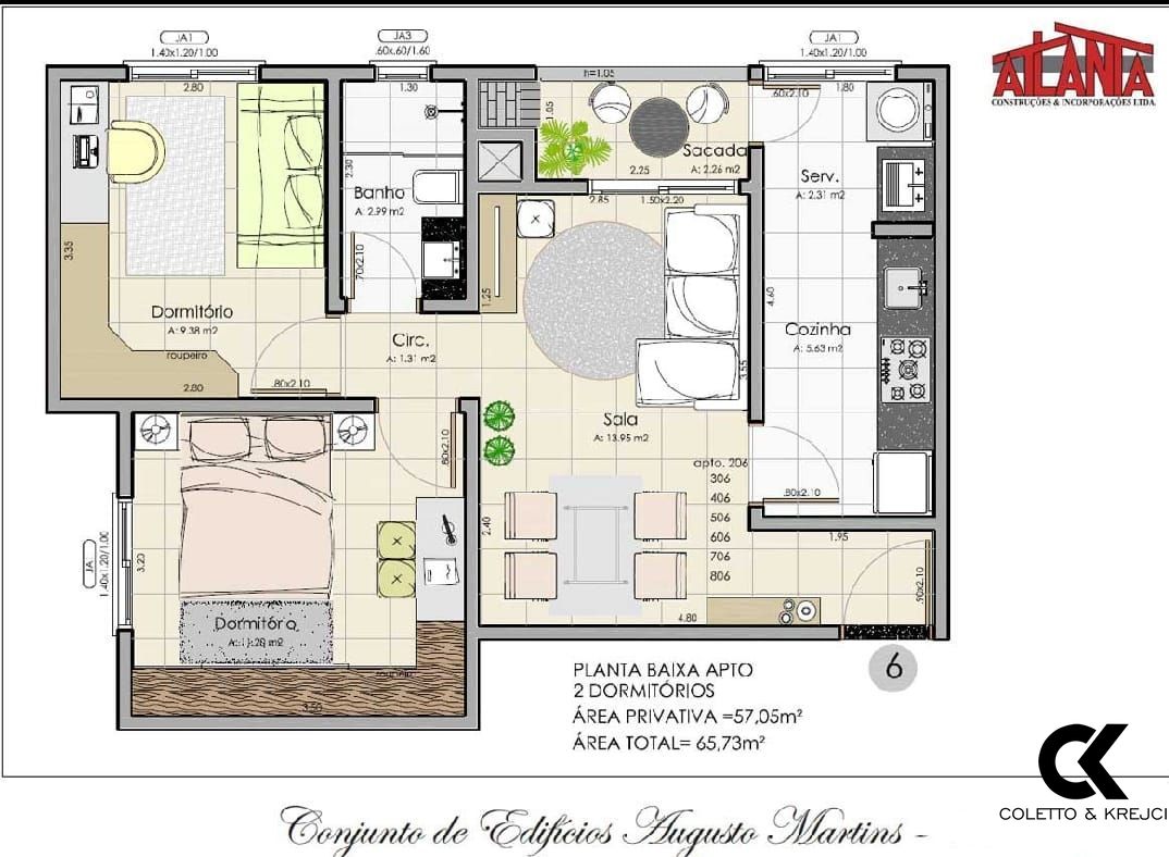 Apartamento, 2 quartos, 57 m² - Foto 8