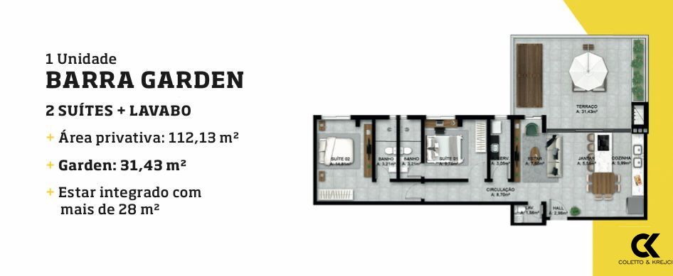 Apartamento à venda com 2 quartos, 112m² - Foto 4