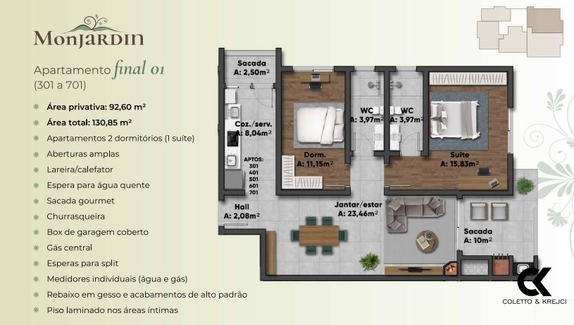 Apartamento, 2 quartos, 92 m² - Foto 3