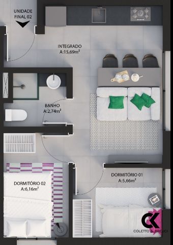 Apartamento, 2 quartos, 36 m² - Foto 3