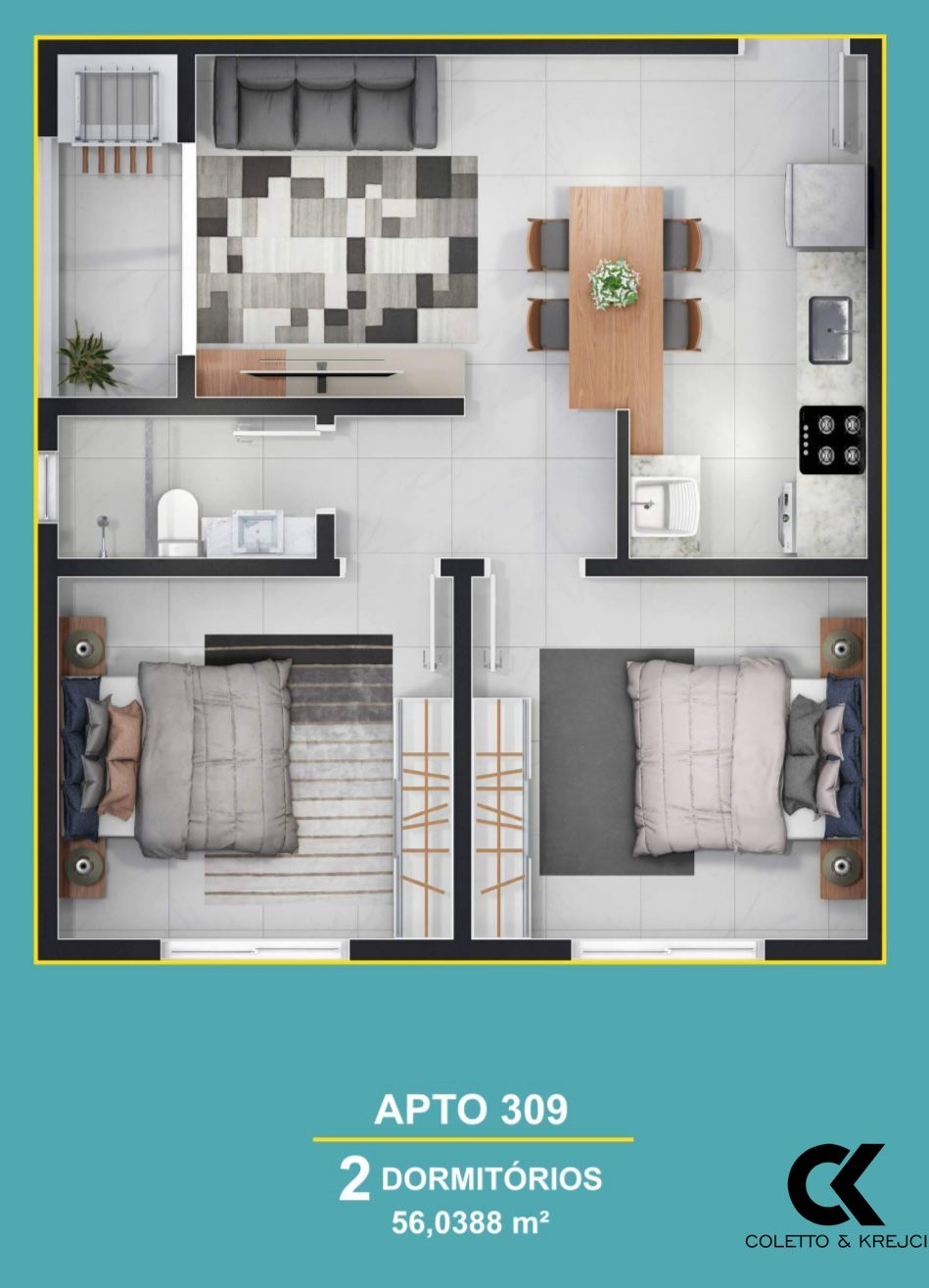 Apartamento, 2 quartos, 53 m² - Foto 10