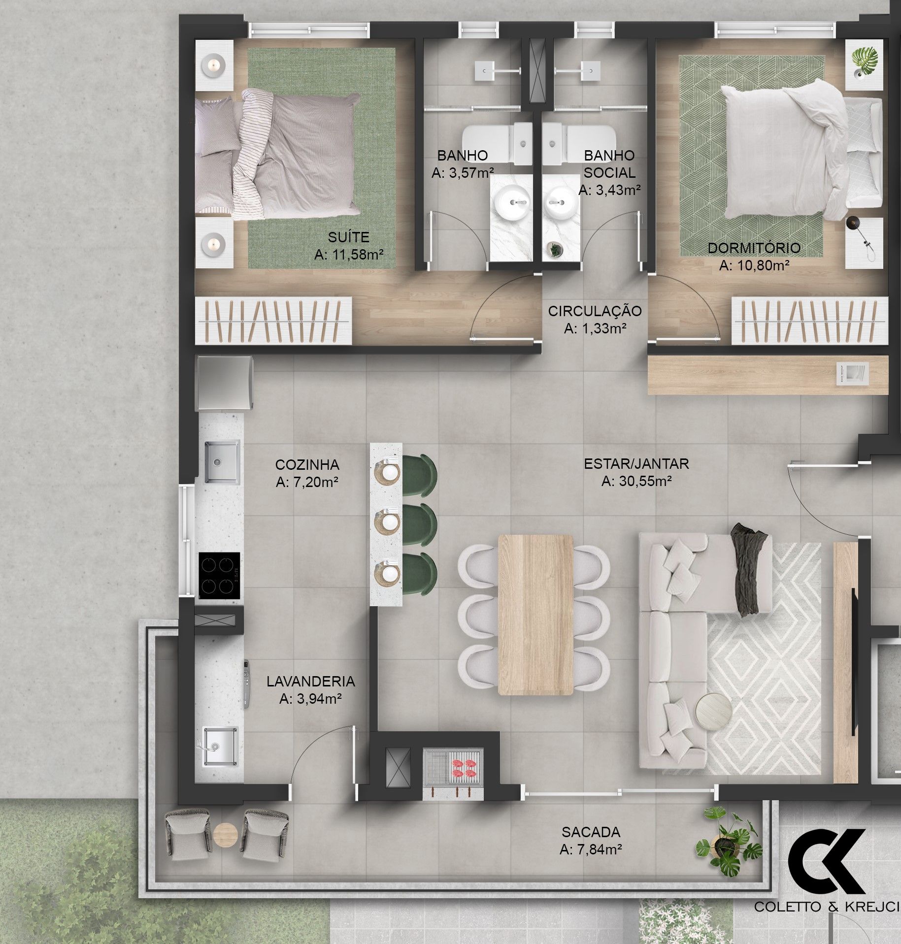 Apartamento, 2 quartos, 93 m² - Foto 2