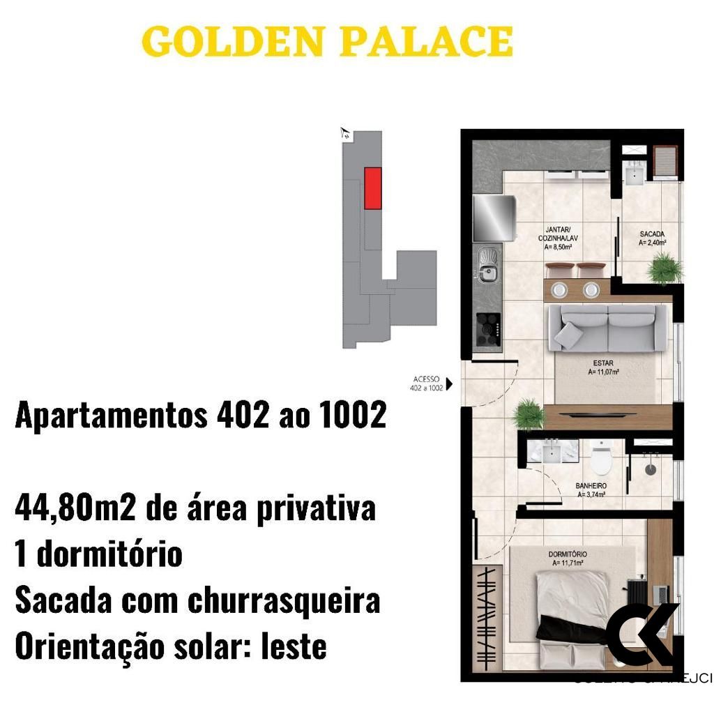 Apartamento, 1 quarto, 44 m² - Foto 11