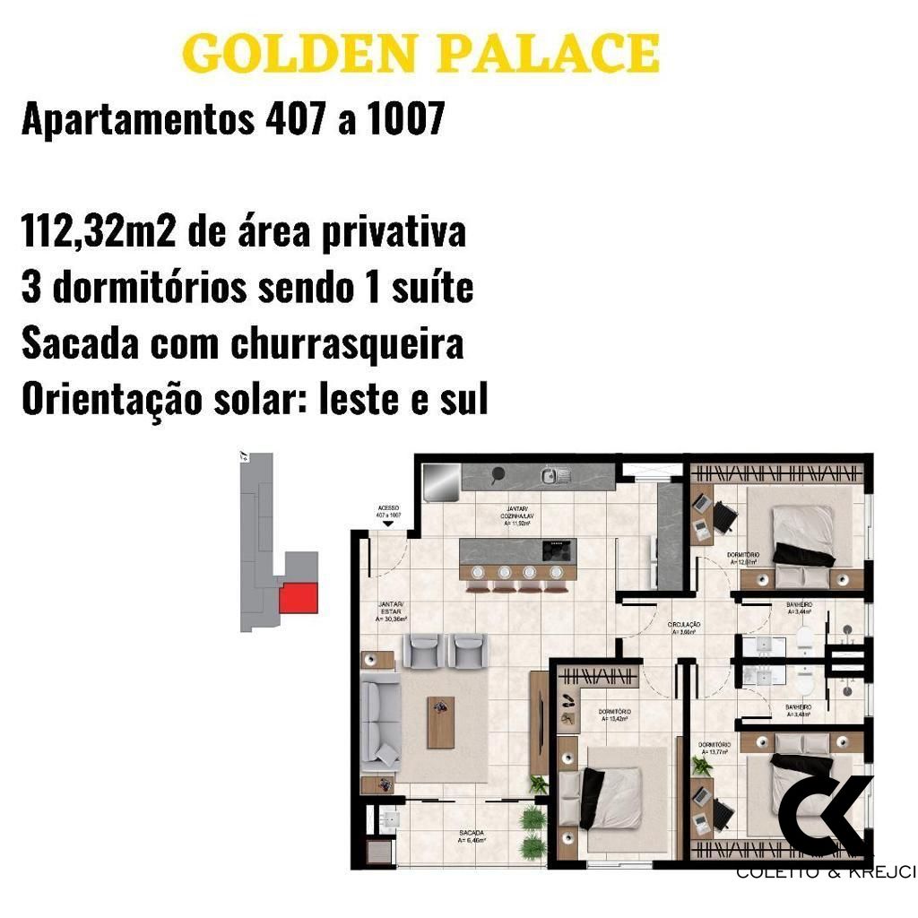 Apartamento à venda com 3 quartos, 112m² - Foto 7