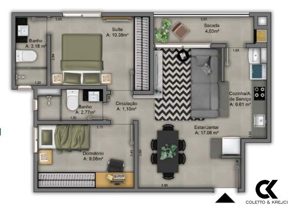 Apartamento à venda com 2 quartos, 62m² - Foto 5