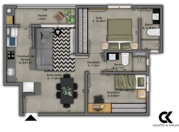 Apartamento à venda com 2 quartos, 62m² - Foto 4