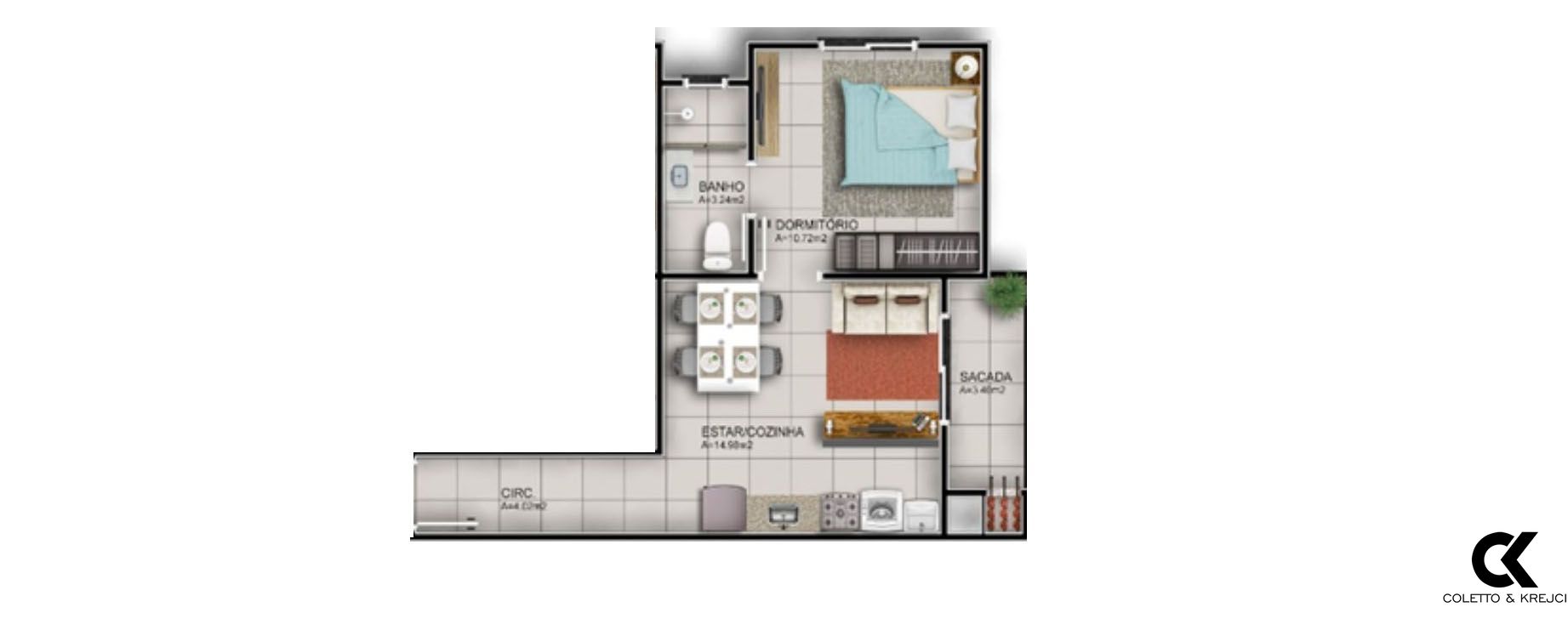 Apartamento à venda com 1 quarto, 42m² - Foto 7