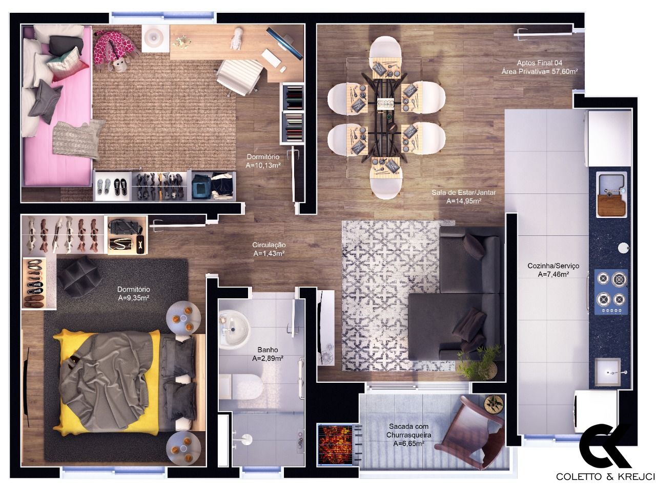 Apartamento, 2 quartos, 57 m² - Foto 11