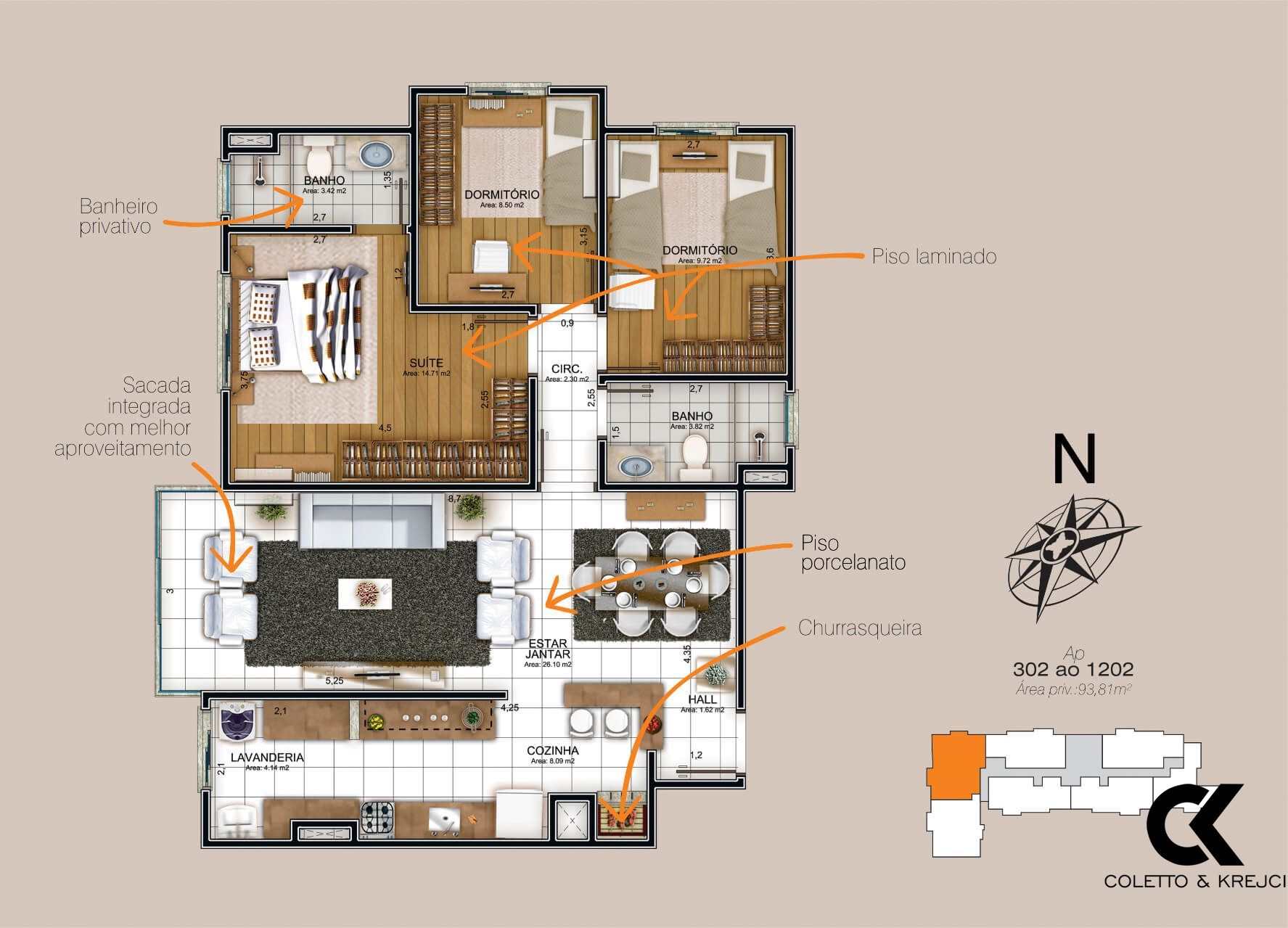 Apartamento à venda com 3 quartos, 93m² - Foto 13