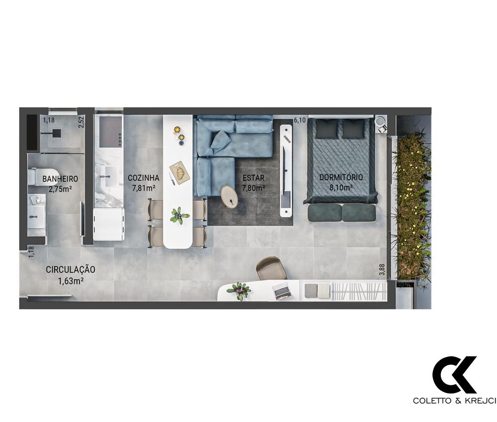 Apartamento, 1 quarto, 31 m² - Foto 3