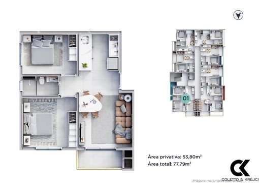 Apartamento, 2 quartos, 53 m² - Foto 4