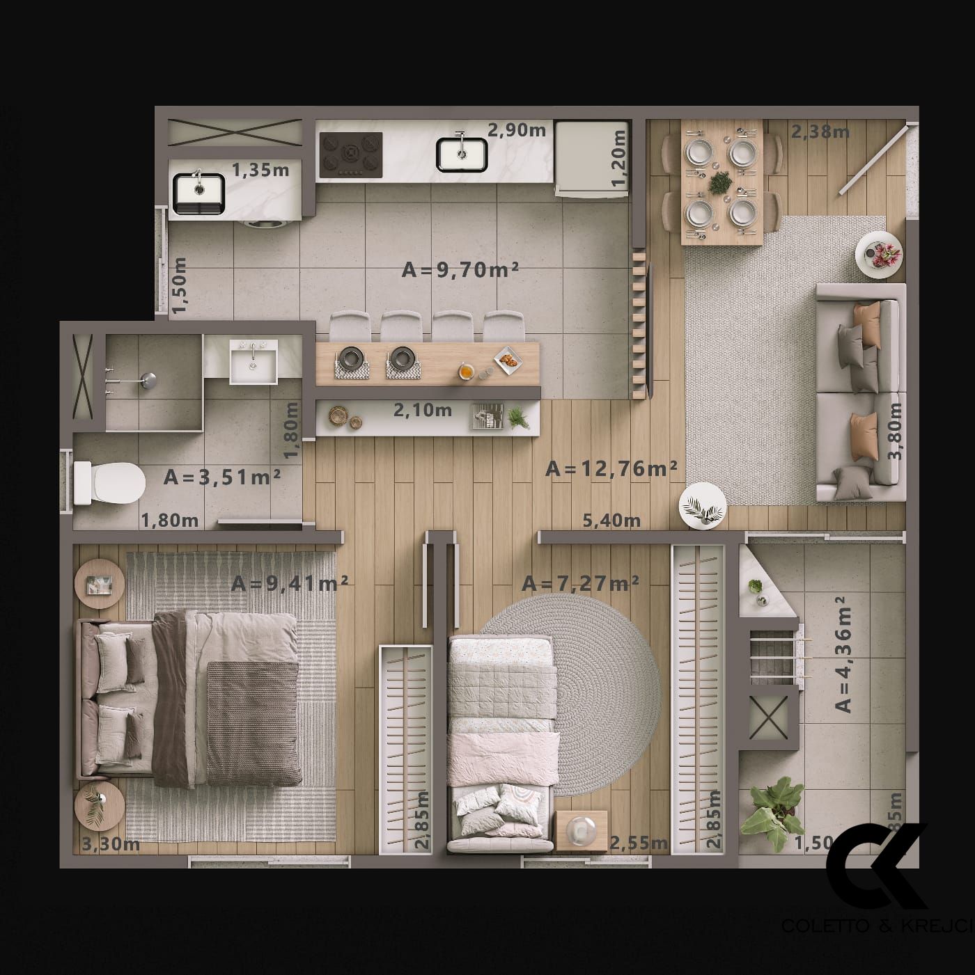 Apartamento, 2 quartos, 52 m² - Foto 40