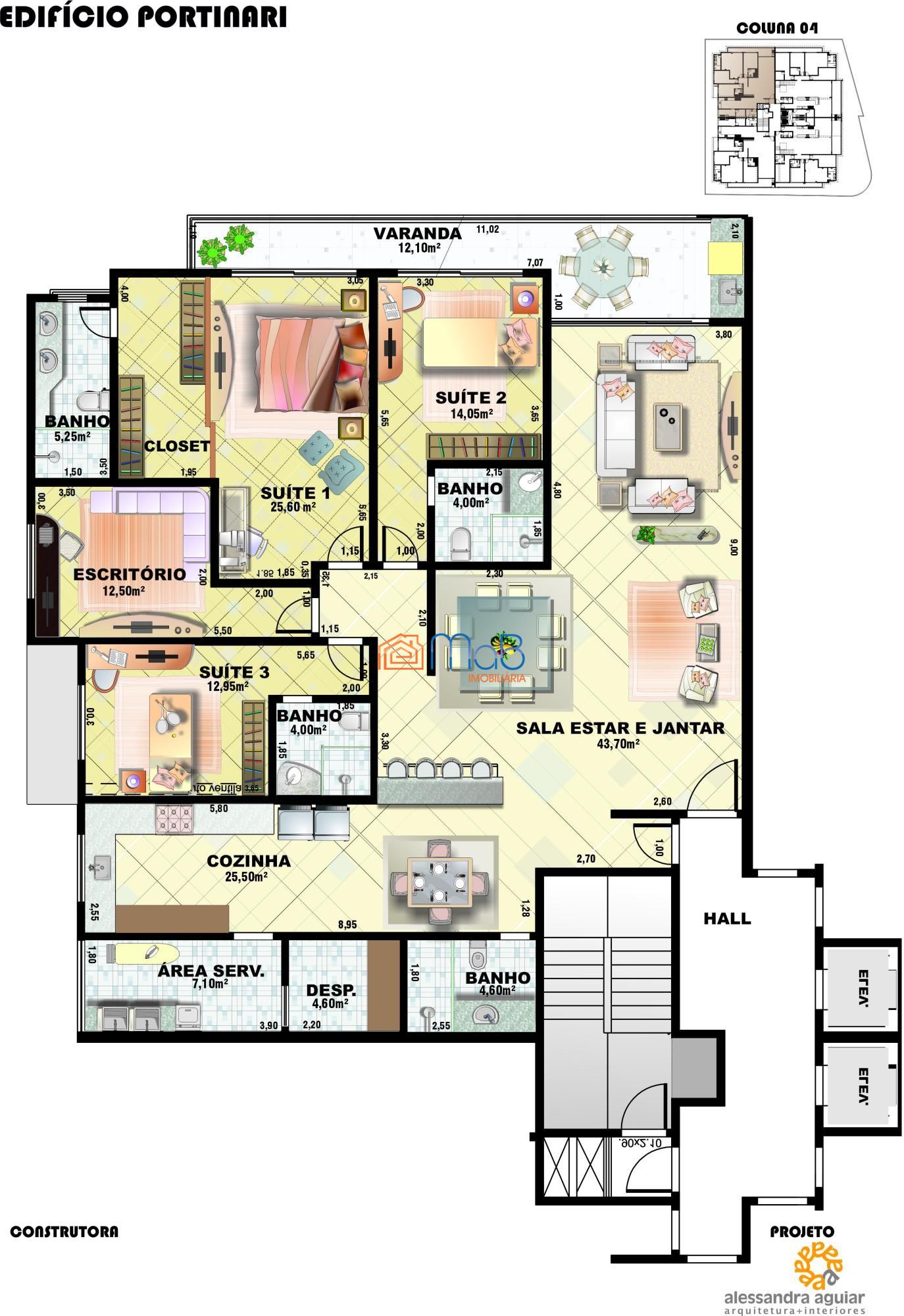 Apartamento alto padrão com 210m2 entre a Lagoa e a Praia do Pecado