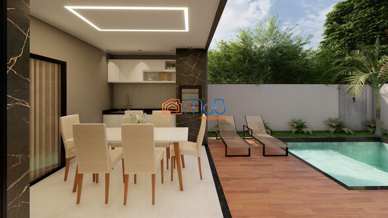 Casa linear com 4 suítes e área de lazer completa à venda no