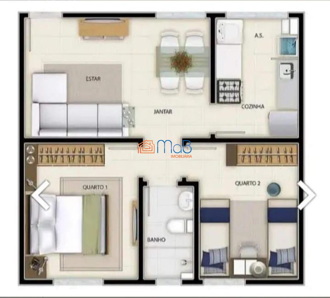 Apartamento à venda com 2 quartos, 45m² - Foto 2