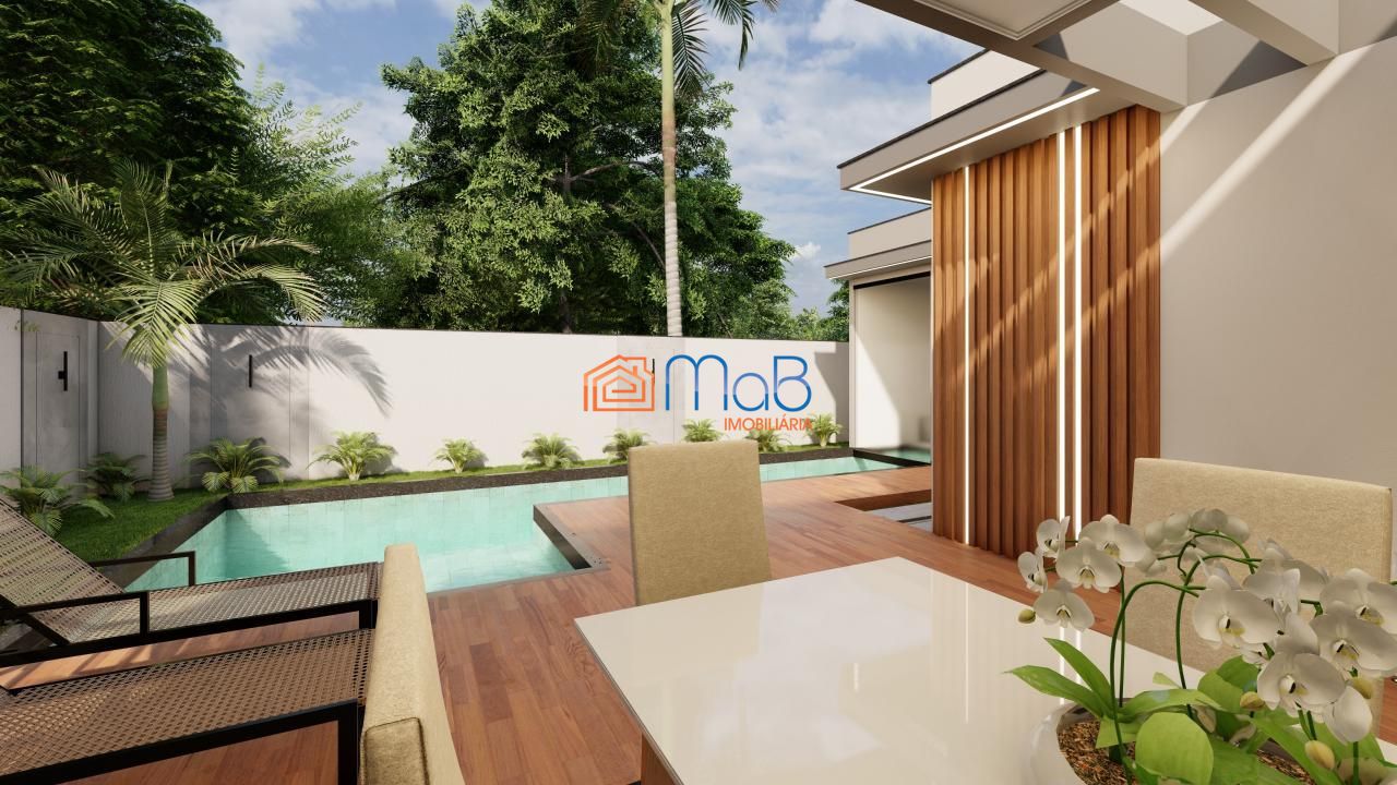 Casa linear com 4 suítes e área de lazer completa à venda no