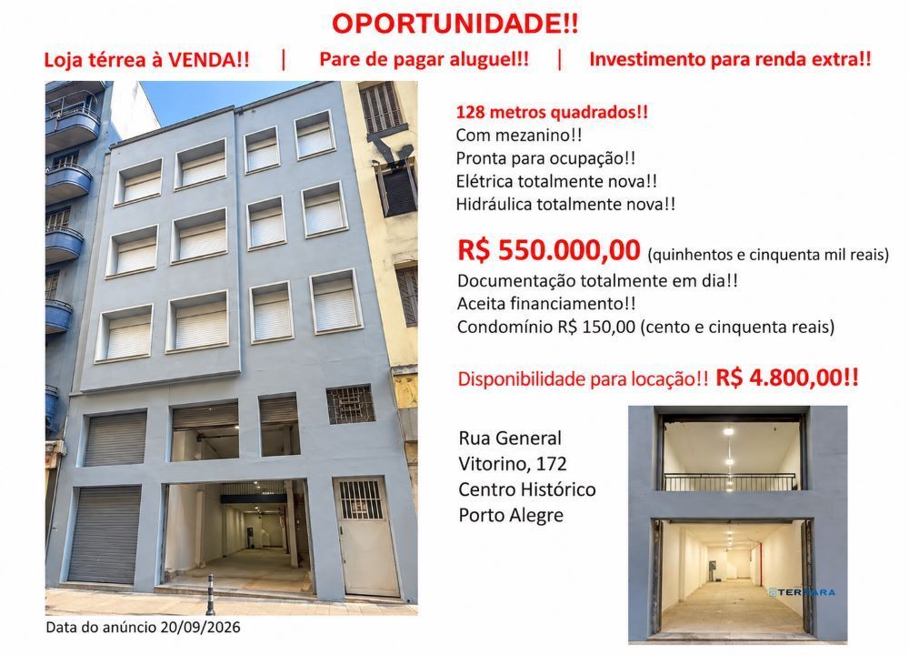 VENDE-SE LOJA COMERCIAL CENTRO HISTORICO