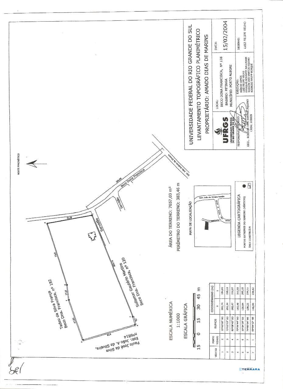 Terreno residencial com 7.657,03 m² no Bairro pitinga- Porto Alegre