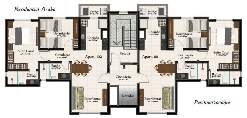 Cobertura, 2 quartos, à venda, 131 m², Vila Silveira Martins - Cachoeirinha — foto 2